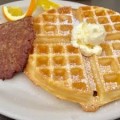 Golden Brown Waffles with Ham